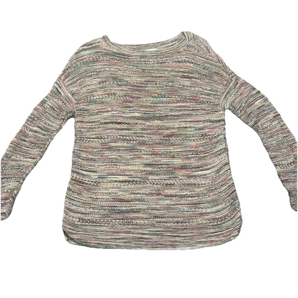 J. Jill Tunic Top Women's Medium 100% Cotton Multicolor Artsy Lagenlook Blouse